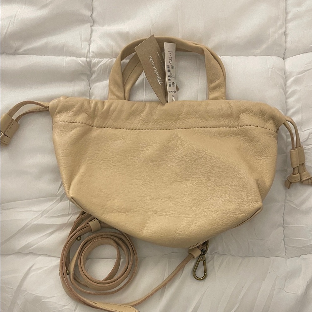 Madewell Cream Leather Crossbody Bag